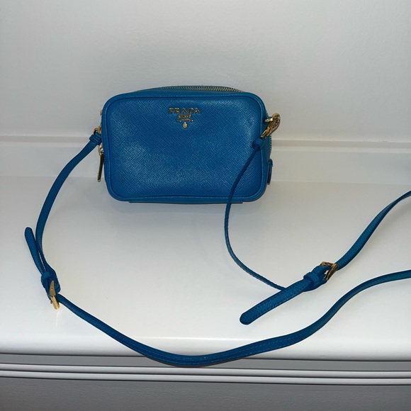 Cerulean / Turquoise blue PRADA mini crossbody - Picture 11 of 13